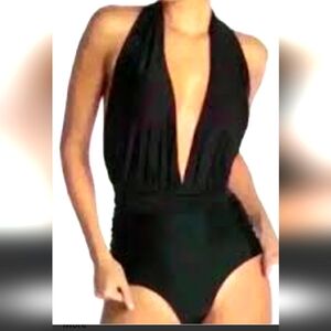 Marilyn Monroe  one piece black adjustable bathing suit, Black.  Size L